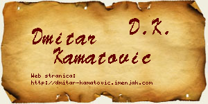 Dmitar Kamatović vizit kartica
